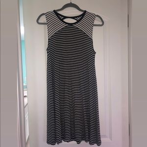 Black and White striped casual dress